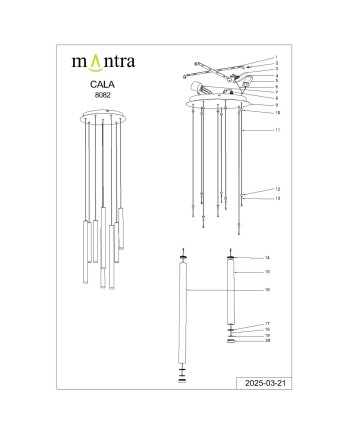 CALA * LÁMPARA BASE REDONDA 8L LED COLANTES - VARIADO